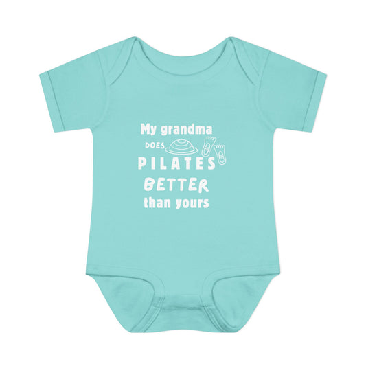 My Grandma Does Pilates Better Than Yours – Baby Bodysuit (Chill Green)