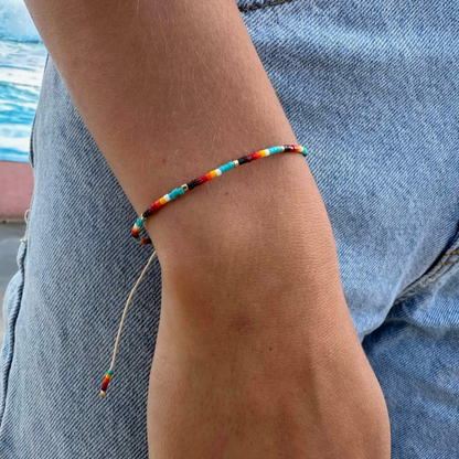 Sunset Adjustable Beaded Bracelet