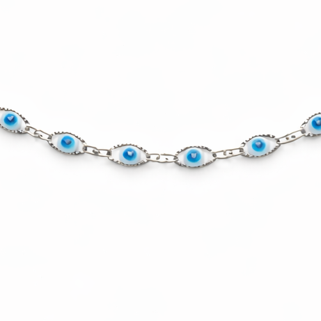 Evil Eye Choker Necklace - White