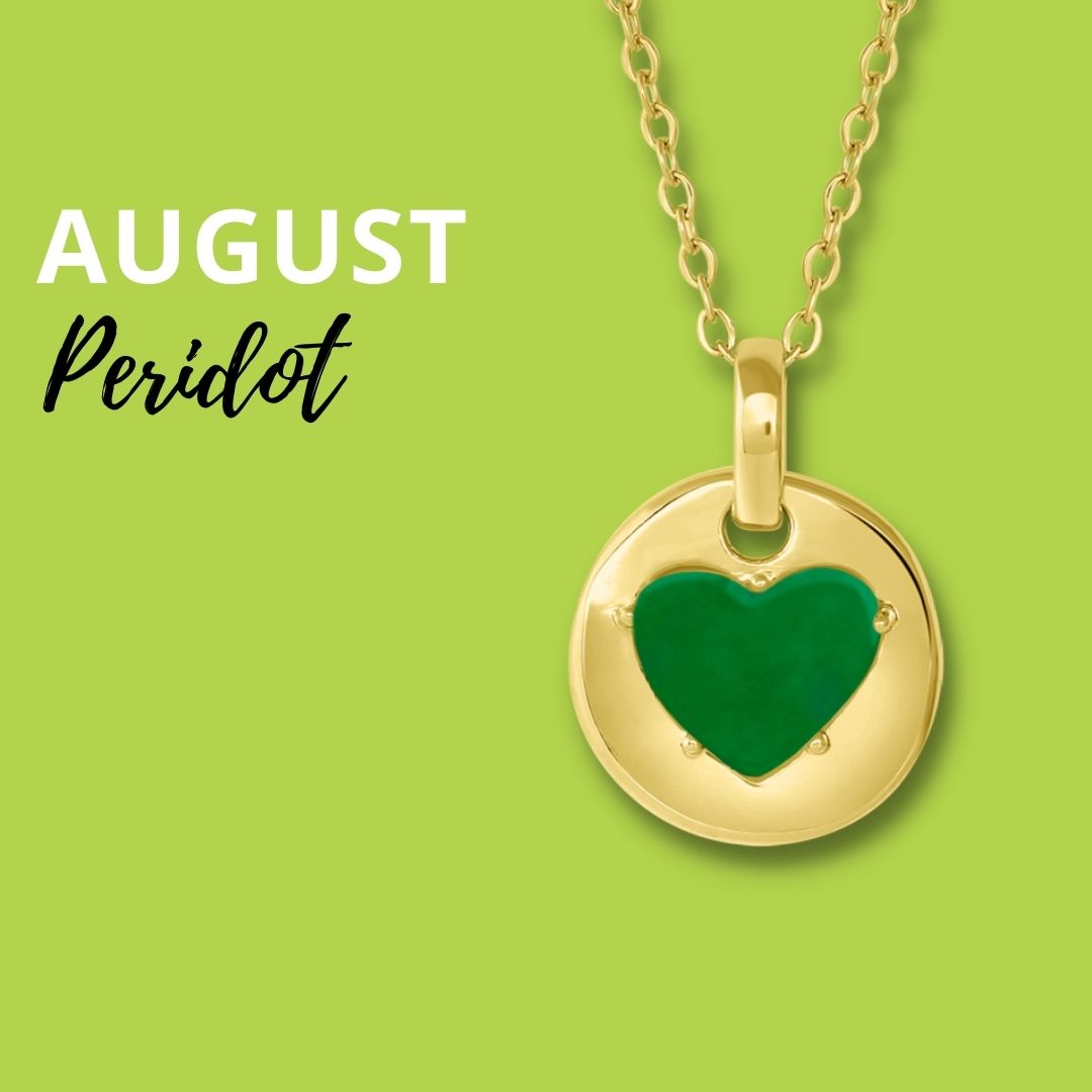 Peridot is August's birthstone and the gem for the 16th wedding anniversary.  This unique charm necklace is the perfect gift for yourself, Mother's Day, Valentine's Day, graduation, Christmas and birthdays. A personalized gift idea for every mom, grandma, bride, bridesmaid, daughter, wife, mother-in-law & loved one.