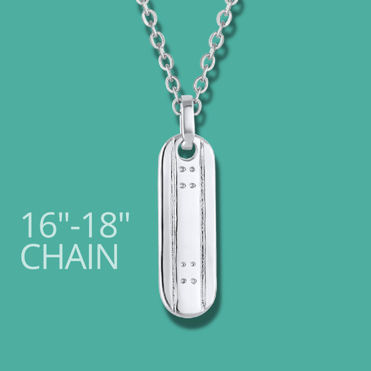 Skateboard Charm Necklace - 16"-18" chain