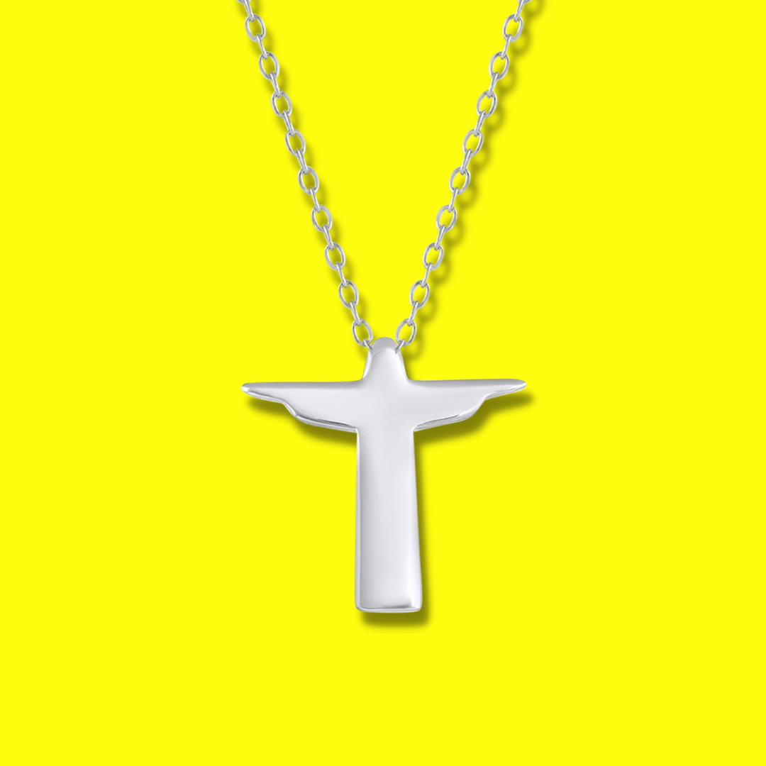 Christ the Redeemer Pendant Necklace in Sterling Silver made by Born to Rock Jewelry