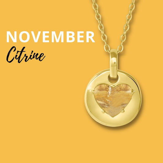 Citrine is November's birthstone and the gem for the 13th wedding anniversary. This unique charm necklace is the perfect gift for yourself, Mother's Day, Valentine's Day, graduation, Christmas and birthdays. A personalized gift idea for every mom, grandma, bride, bridesmaid, daughter, wife, mother-in-law & loved one.