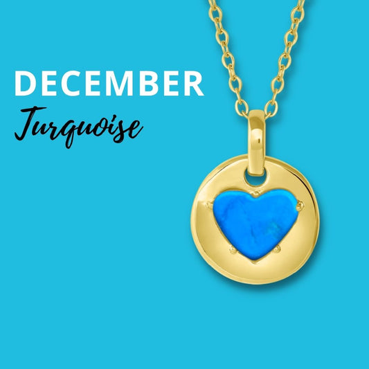 Turquoise is December's birthstone and the gem for the 11th wedding anniversary. This unique charm necklace is the perfect gift for yourself, Mother's Day, Valentine's Day, graduation, Christmas and birthdays. A personalized gift idea for every mom, grandma, bride, bridesmaid, daughter, wife, mother-in-law & loved one.