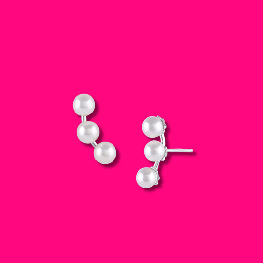 Silver Pearl Climber Studs