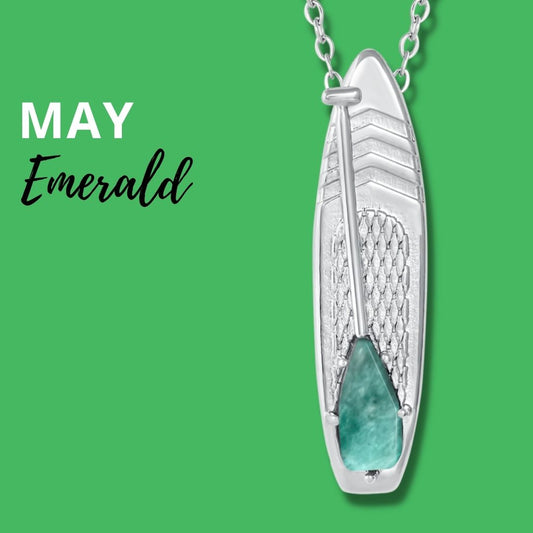 Looking for places to buy or rent a paddle board? This stand up paddle board pendant will be the best and highest performance SUP you'll ever find. Take your paddle board with you, even when you're not surfing, racing or touring. Shop March's birthstone SUP jewelry online or at a surf shop near you.