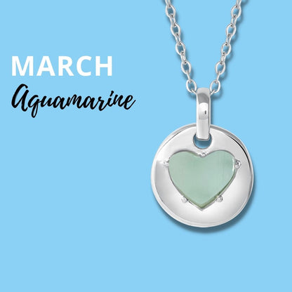 Aquamarine is March's birthstone and the gem for the 19th wedding anniversary. This unique charm necklace is the perfect gift for yourself, Mother's Day, Valentine's Day, graduation, Christmas and birthdays. A personalized gift idea for every mom, grandma, bride, bridesmaid, daughter, wife, mother-in-law & loved one.