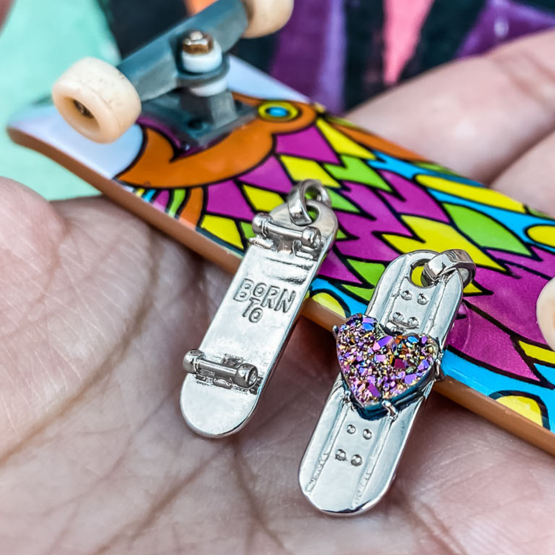 Skateboard charm deals