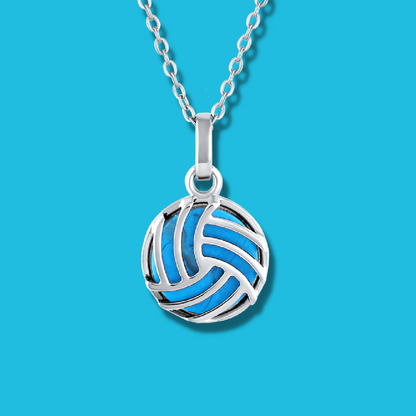 Volleyball Charm Necklace in Turquoise