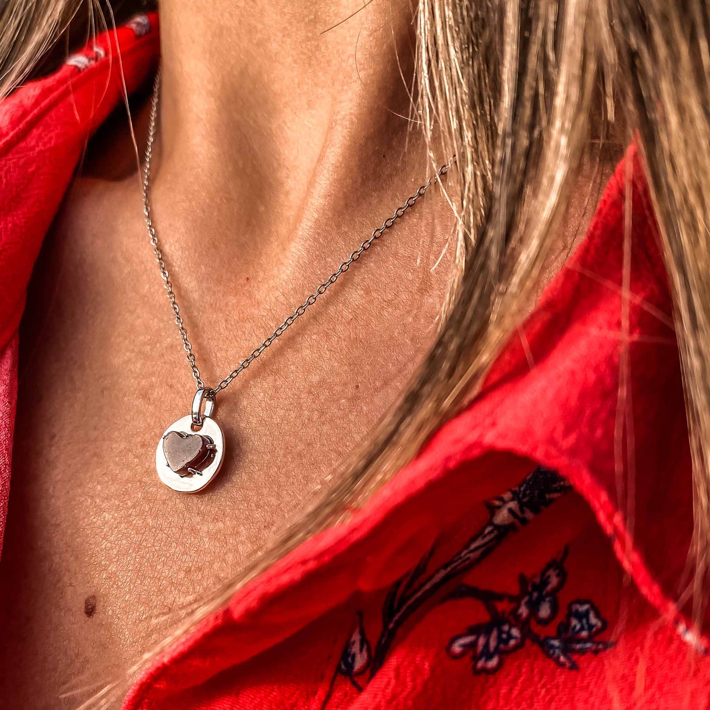 Garnet is January's birthstone and the gem for the 2nd wedding anniversary. This unique charm necklace is the perfect gift for yourself, Mother's Day, Valentine's Day, graduation, Christmas and birthdays. A personalized gift idea for every mom, grandma, bride, bridesmaid, daughter, wife, mother-in-law & loved one.