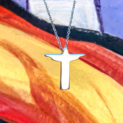 Christ the Redeemer Pendant Necklace in Sterling Silver made by Born to Rock Jewelry