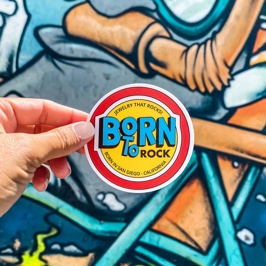 FREE Born to Rock sticker available in every online order! Our colorful sticker is great for decorating water bottles, car windows, journals, notebooks, laptops, cups, bikes, skateboards, anything you want to add that extra color and fun!
