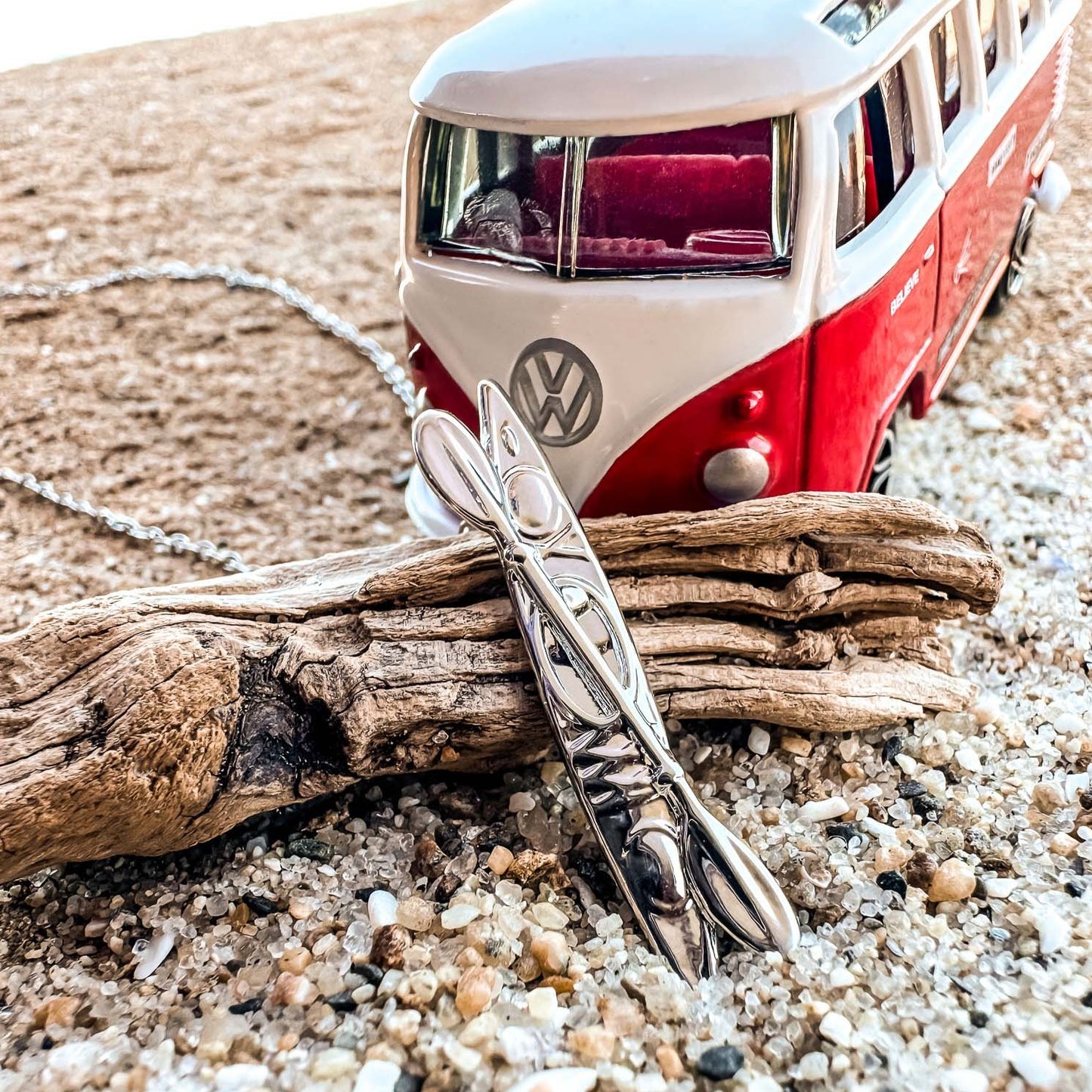 Silver Kayak Pendant Necklace made by Born to Rock Jewelry. Based in San Diego, California. Kayak, kayaking, Beach, Ocean, Sports, Water Sports Accessories, Outdoor Adventure & Surf Shop.