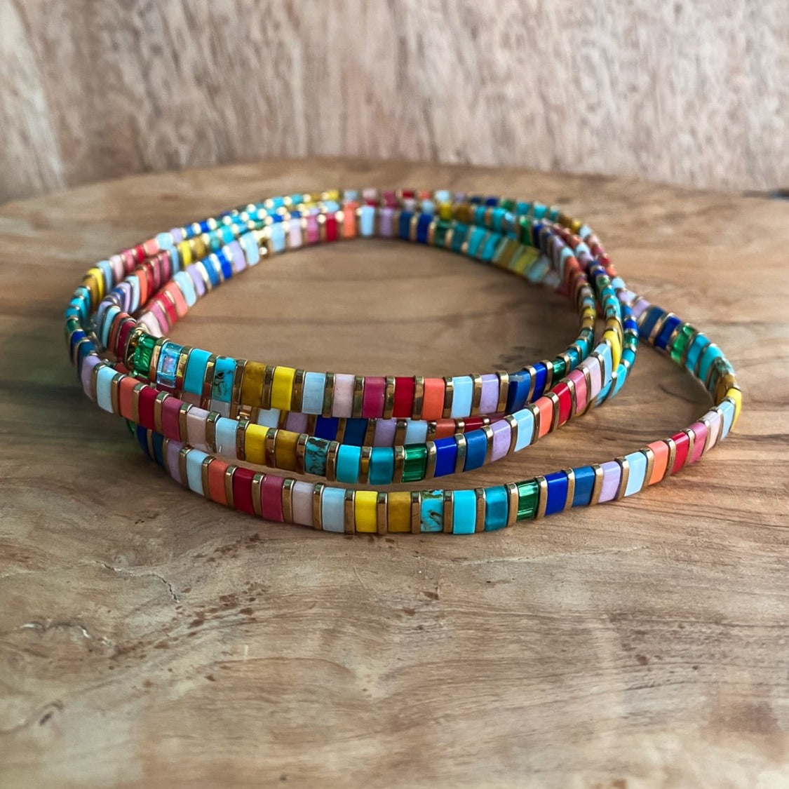 Rainbow - Stretch Beaded Anklet