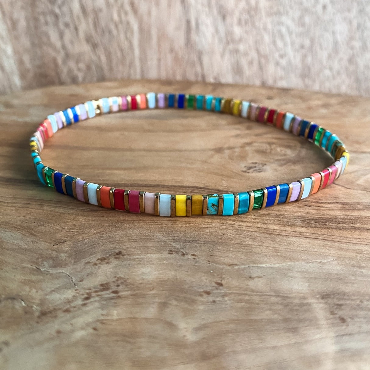Shiny Rainbow - Stretch Beaded Bracelet