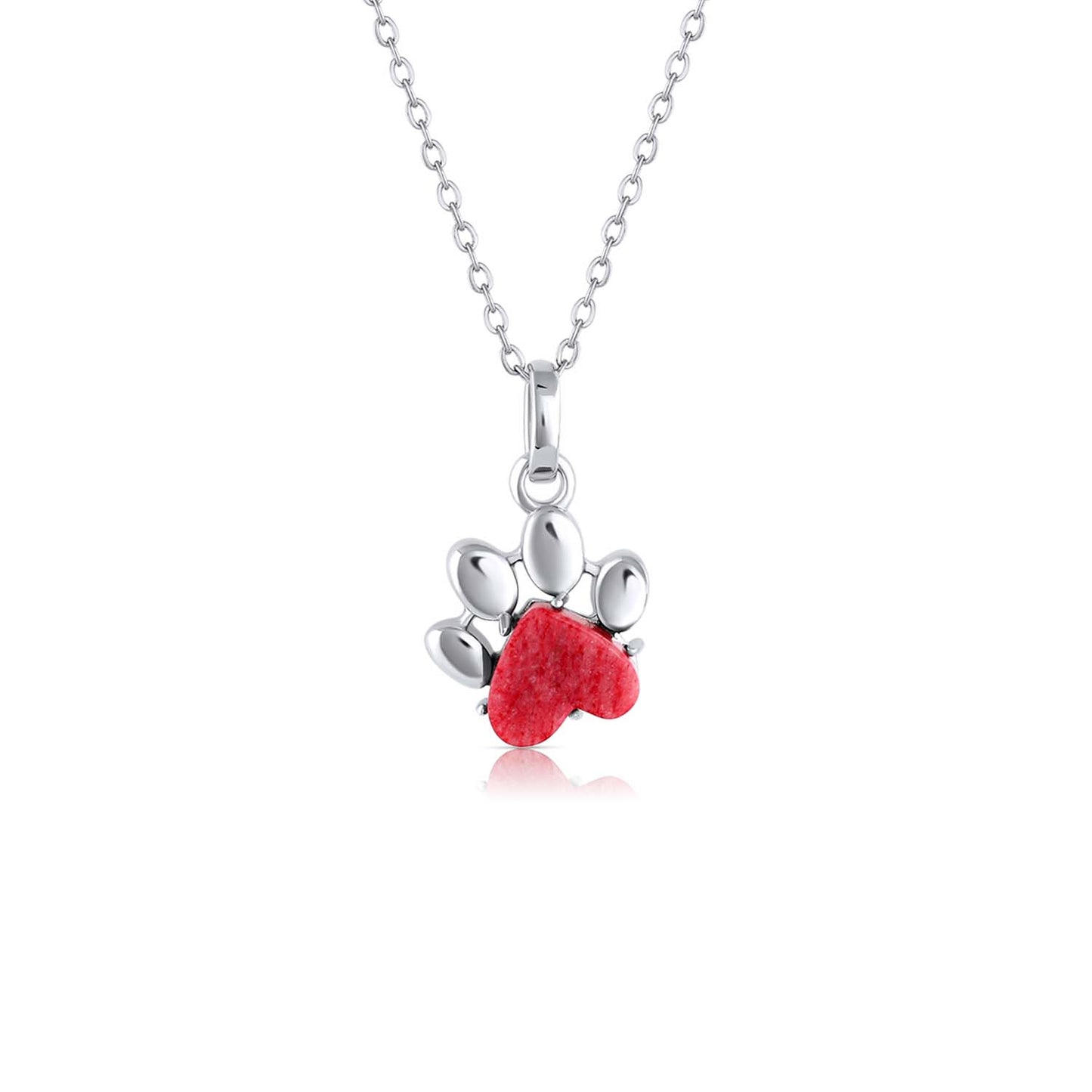 Pet Paw Charm Necklace in Red Feldspar. Made by Born to Rock Jewelry