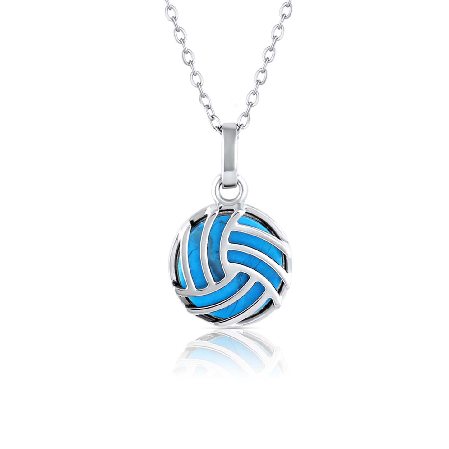 Volleyball charm necklace, handmade jewelry made by born to rock jewelry
