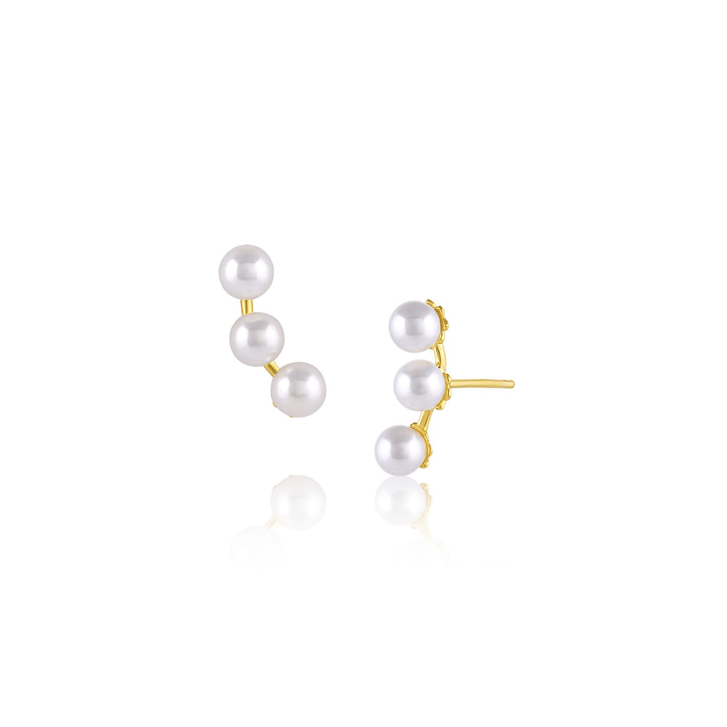 Gold Pearl Climber Studs