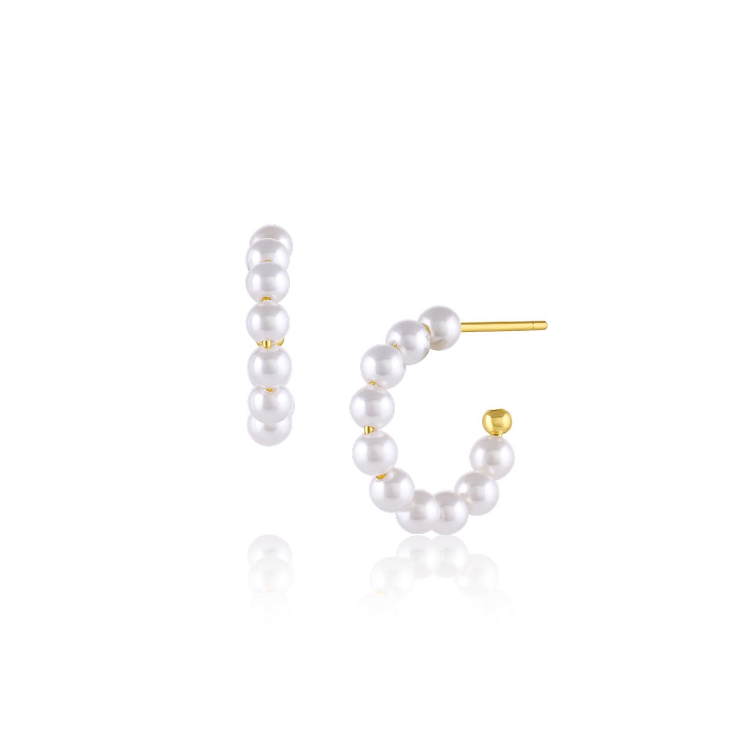 Gold Pearl Hoop Earrings