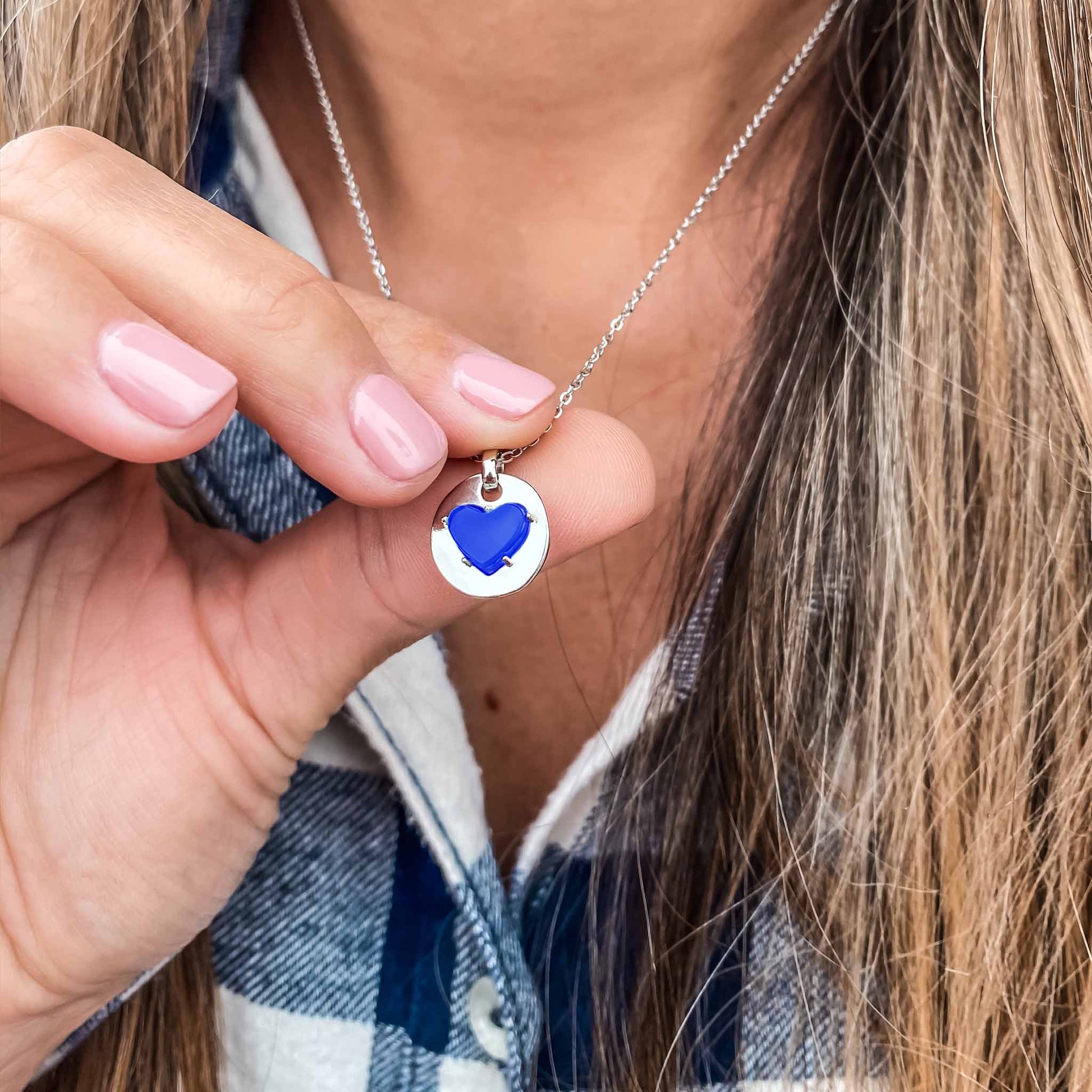 Sapphire is September's birthstone and the gem for the 5th & 45th wedding anniversaries. This charm necklace is the perfect gift for yourself, Mother's Day, Valentine's Day, graduation, Christmas and birthdays. A personalized gift for every mom, grandma, bride, bridesmaid, daughter, wife, mother-in-law & loved one.